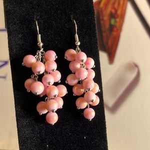 Howlite Beads Pink Drop Earrings